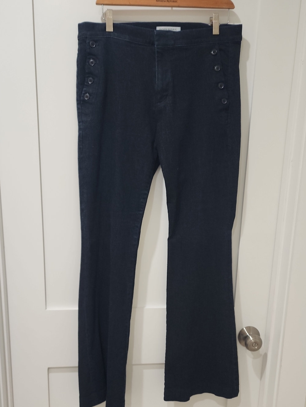Banana Republic Women’s Navy Button-Detail Premium Denim Jeans